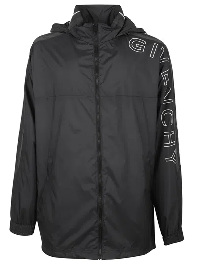Givenchy Long-sleeve Logo-print Jacket In Black