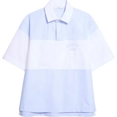 Givenchy Relaxed Fit Oxford Cloth Polo Shirt In Blue