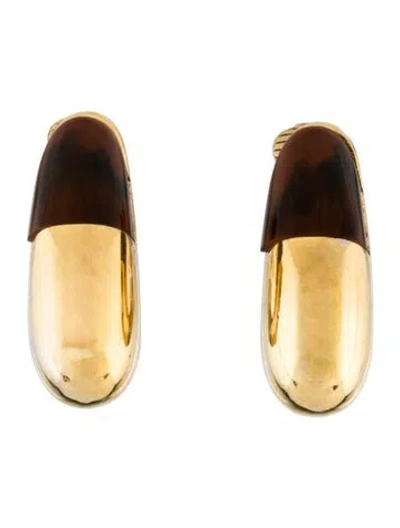 Pre-owned Givenchy Resin Clip-on Earrings In Brown