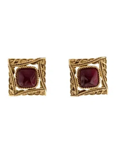 Pre-owned Givenchy Resin Clip-on Earrings In Red