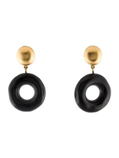 Pre-owned Givenchy Resin Drop Earrings In Black