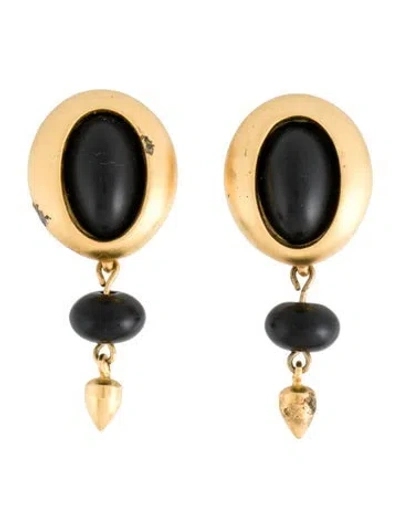 Pre-owned Givenchy Resin Drop Earrings In Black