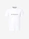 Givenchy White Crewneck T-shirt With Logo Print In Cotton Man