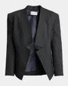 Givenchy Reverse Lapel Wool Jacket In Black
