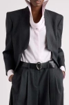 Givenchy Reverse Lapel Wool Jacket In Gray