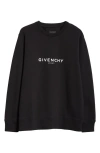 GIVENCHY REVERSE LOGO COTTON CREWNECK SWEATSHIRT