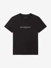 Givenchy Cotton Reverse Slim Fit T-shirt With Signature Print In Black