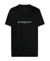 Givenchy Cotton Reverse Slim Fit T-shirt With Signature Print In Black