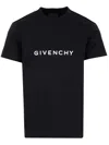 Givenchy Cotton Reverse Slim Fit T-shirt With Signature Print In Black