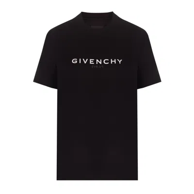 Givenchy Black T-shirt With Contrasting Lettering Print In Cotton Woman