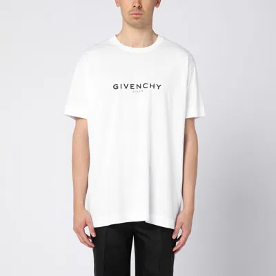 Givenchy Reverse White Cotton Oversize T-shirt With Logo