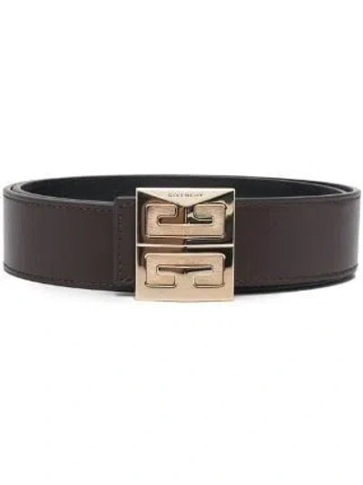 GIVENCHY REVERSIBLE 4G BELT FOR MEN IN BROWN CALF LEATHER