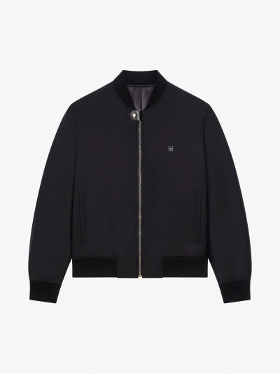 Givenchy Reversible Bomber Jacket In 4g Wool In Black