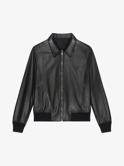 Givenchy Reversible Bomber Jacket In Leather In Black