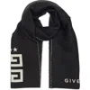 Givenchy Reversible Intarsia 4g Wool & Silk Scarf In Black