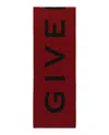 Givenchy Reversible Jacquard Logo Scarf In Luxurious Wool In Red
