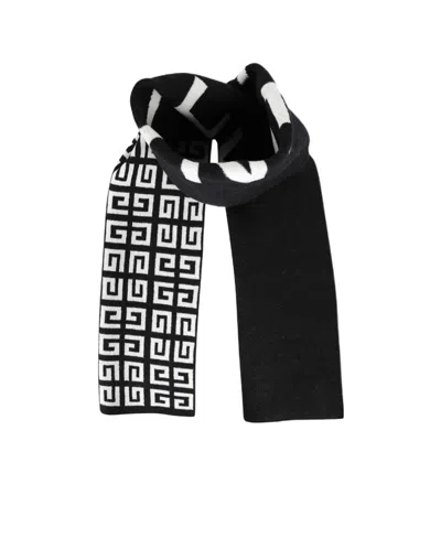 Givenchy Reversible Logo-intarsia Scarf In Black