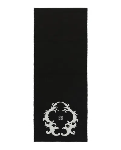 Givenchy Reversible Logo Wool Scarf In Black