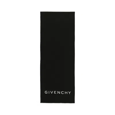 Pre-owned Givenchy Reversible Logo Wool Scarf 'black White' | Multi-color | Men's Size Onesize