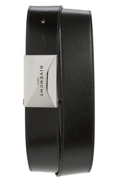 Givenchy Reversible Metal Plaque Belt In Black