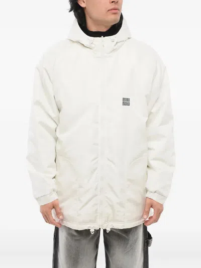 Givenchy Zip-up Padded Parka Jacket With Embroidered Logo In White