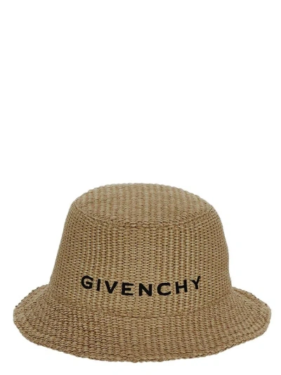 Givenchy Reversible Raffia Bucket Hat In Beige