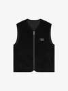 Givenchy Reversible Waistcoat In Mixed Fabrics With Monogram 72 In Black