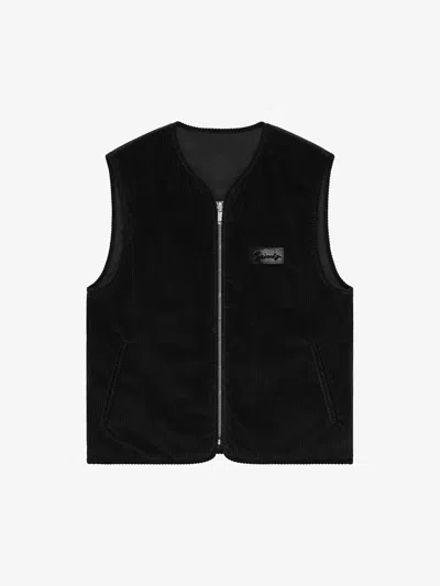 Givenchy Reversible Waistcoat In Mixed Fabrics With Monogram 72 In Black