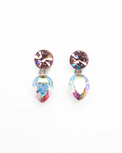 Pre-owned Givenchy Rhinestone Dangling Earrings In Multicolour