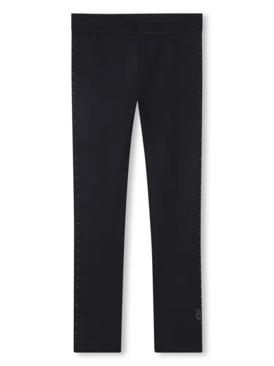 Givenchy Kids' Rhinestone-embellished Leggings In Black