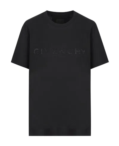 GIVENCHY GIVENCHY LOGO EMBELLISHED CREWNECK T-SHIRT