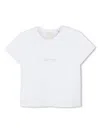 Givenchy Rhinestone-logo Cotton T-shirt In Weiss