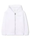 Givenchy Rhinestone-logo Zipped Hoodie In Weiss
