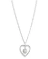Givenchy Rhodium Crystal Silver-tone Heart Pendant Necklace In White