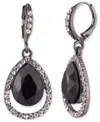 Givenchy Rhodium Emerald Silver-tone Pear Drop Earrings In Black
