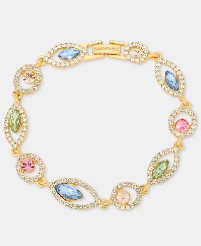 Givenchy Rhodium Glass Stone Silver-tone Flex Bracelet In Gold