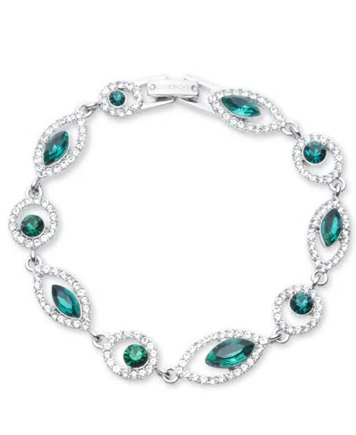 Givenchy Rhodium Glass Stone Silver-tone Flex Bracelet In Metallic