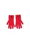 Givenchy Rib Gloves In Red