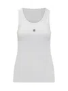 Givenchy Women White Ribbed Cotton 4g Detail Tank Top In White