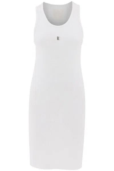 Givenchy Tank Dress In Cotton With 4g Detail In White