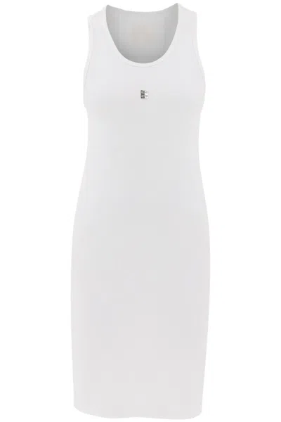 Givenchy Tank Dress In Cotton With 4g Detail In White