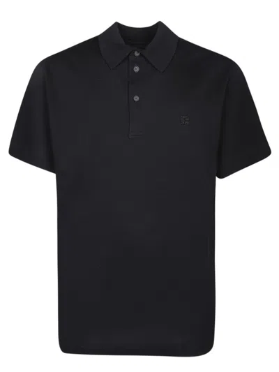 Givenchy Ribbed Black Polo Shirt With Iconic 4g Logo