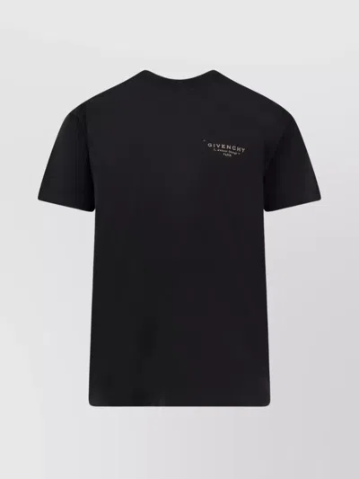 Givenchy Ribbed Crew-neck Short Sleeve Cotton T-shirt In Black