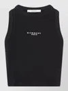 Givenchy Cotton Cropped Tank Top With Paris Print Clothing In Black