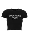 Givenchy Short-sleeved Knitted Cropped Top In Black