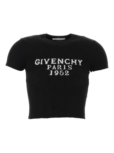 GIVENCHY RIBBED CROPPED T-SHIRT