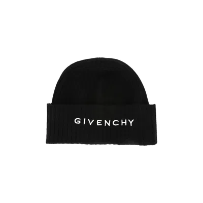 Pre-owned Givenchy Ribbed Embroidered Logo Beanie 'black White' | Multi-color | Men's Size Onesize