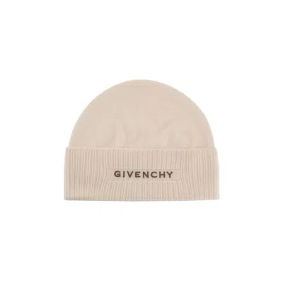 Pre-owned Givenchy Ribbed Embroidered Logo Beanie 'eggshell' | White | Women's Size Onesize