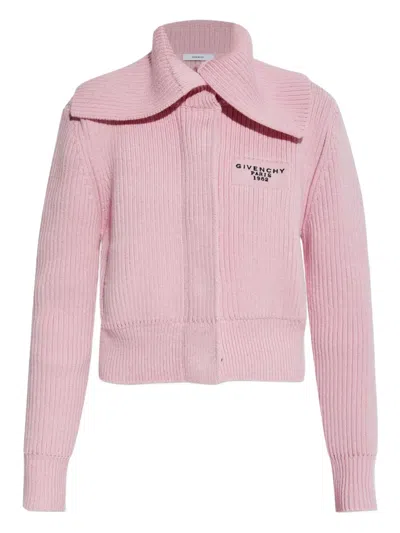 Givenchy Ribbed-knit Cardigan In Pink