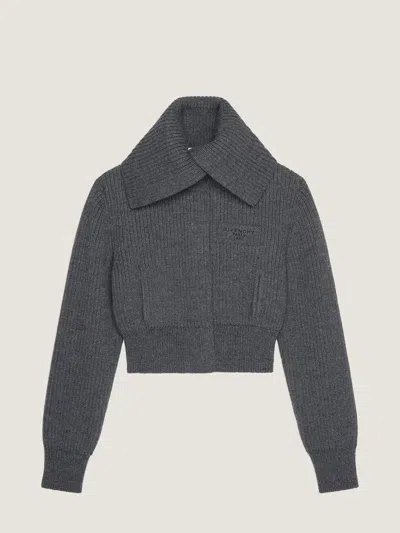 Givenchy Ribbed Knit Gilet In Charcoal